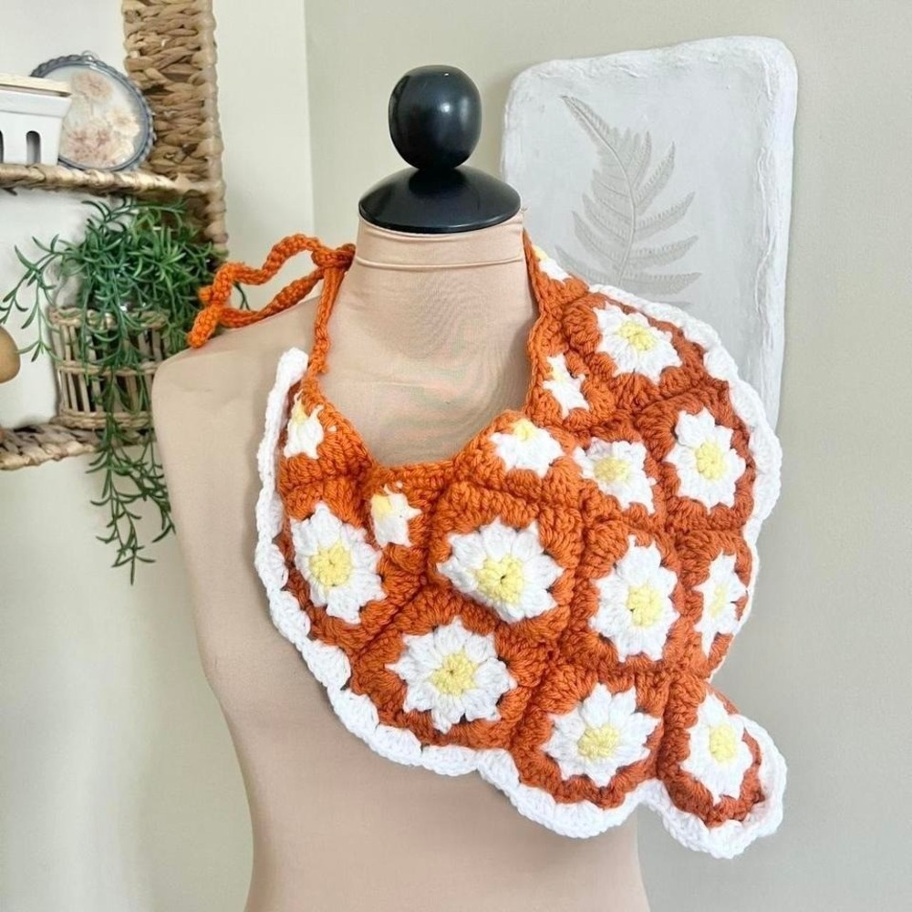 Handmade Crochet Bandana Headscarf - Picture 3 of 3